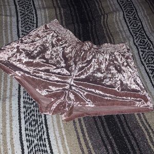 Pink Velvet Shorts
